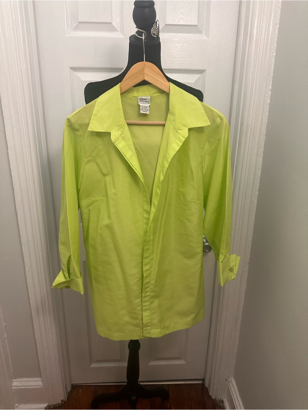 Giorgio Fiorelli Neon Lime Green Button Down Shirt